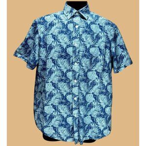 Michael Kors Blue & Light Blue Short Sleeve Button-Down Shirt